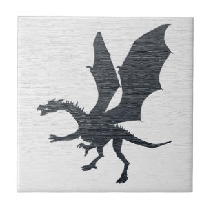 Gothic Dragon Silhouette Tile