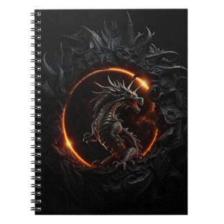 Gothic Dragon Solar Eclipse Black Notebook