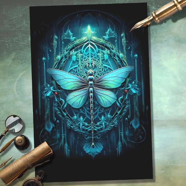 Gothic Dragonfly 2 Decoupage Paper (Creator Uploaded)