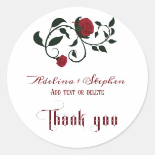 Gothic Dripping Bloody Roses Moody Wedding Classic Round Sticker