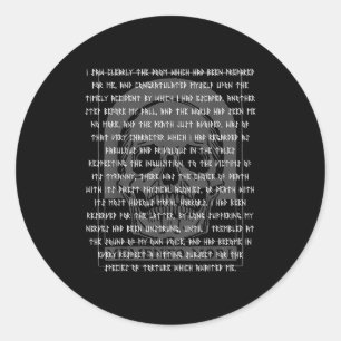 Gothic Edgar Allan E Memento Mori Skull Halloween  Classic Round Sticker