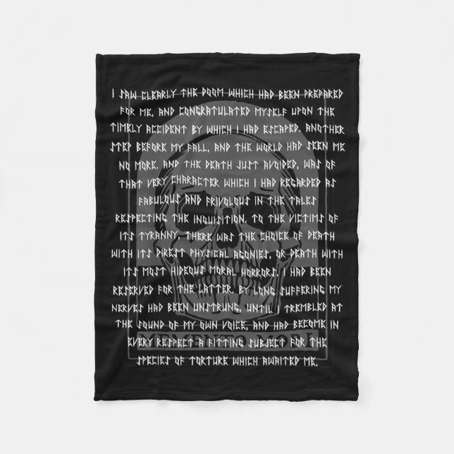 Gothic Edgar Allan E Memento Mori Skull Halloween  Fleece Blanket (Front)