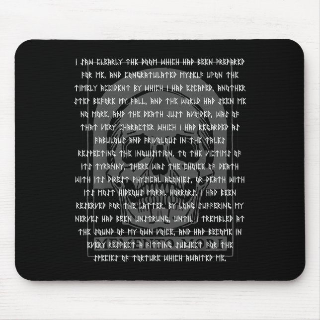 Gothic Edgar Allan E Memento Mori Skull Halloween  Mouse Mat (Front)
