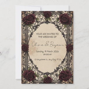 Gothic Elegance: A Vintage Wedding Invitation