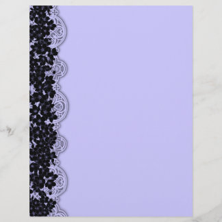 Gothic Elegance Blue Black Cherry Blossoms Custom Letterhead