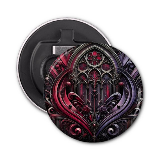 Gothic Elegance Button Bottle Opener (Front)