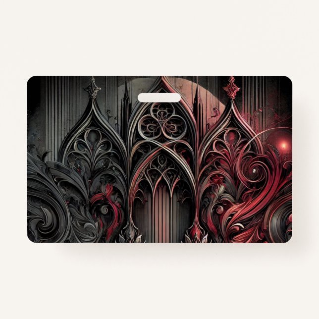 Gothic Elegance Name Badge ID Badge (Front)