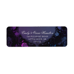Gothic Elegance Purple Boho Rose Return Address