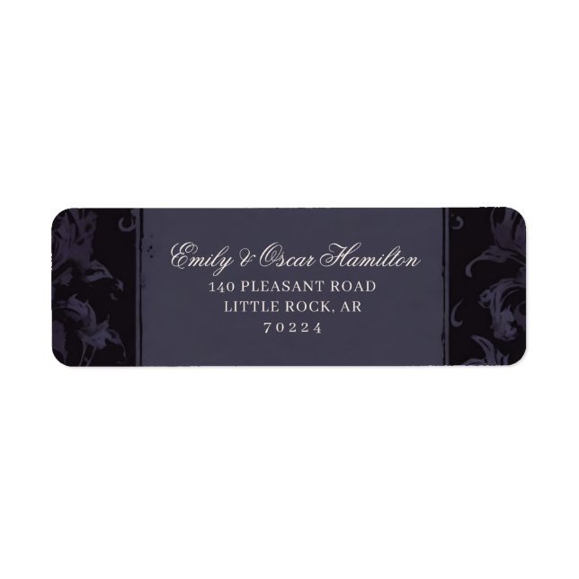 Gothic Elegance Purple Boho Skull Return Address (Front)