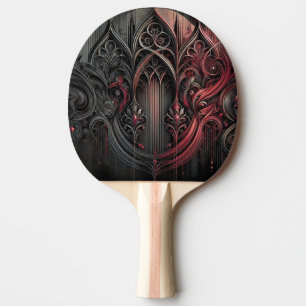 Gothic Elegance Table Tennis Paddle – Intricate Cu