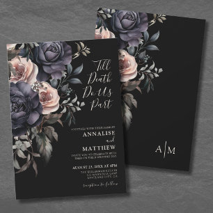 Gothic Elegant Roses Floral Wedding Invitation
