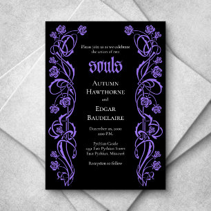 Gothic Elegant Roses Wedding Invitation