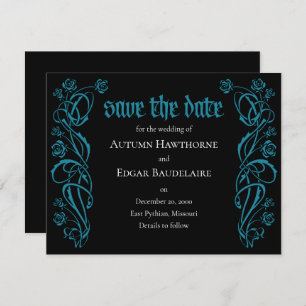 Gothic Elegant Roses Wedding Save The Date