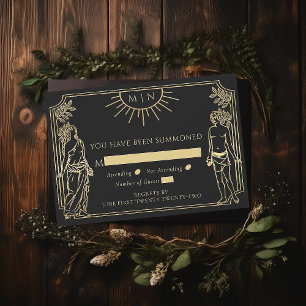 Gothic Elegant The Lovers Tarot Card Wedding RSVP