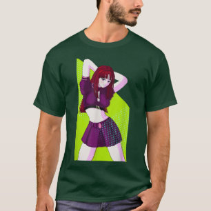 Gothic & Emo Anime Girl Sey Model Pose Retro & Vin T-Shirt