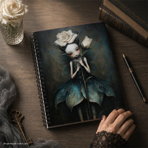 Gothic Enchanted Fairy Holding White Rose Planner