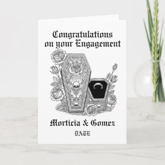 Gothic Engagement Card, Customisable Card