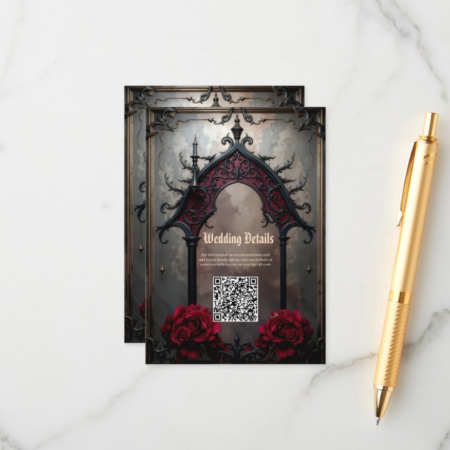 Gothic Eternal Love Enclosure Card (Front/Back In Situ)
