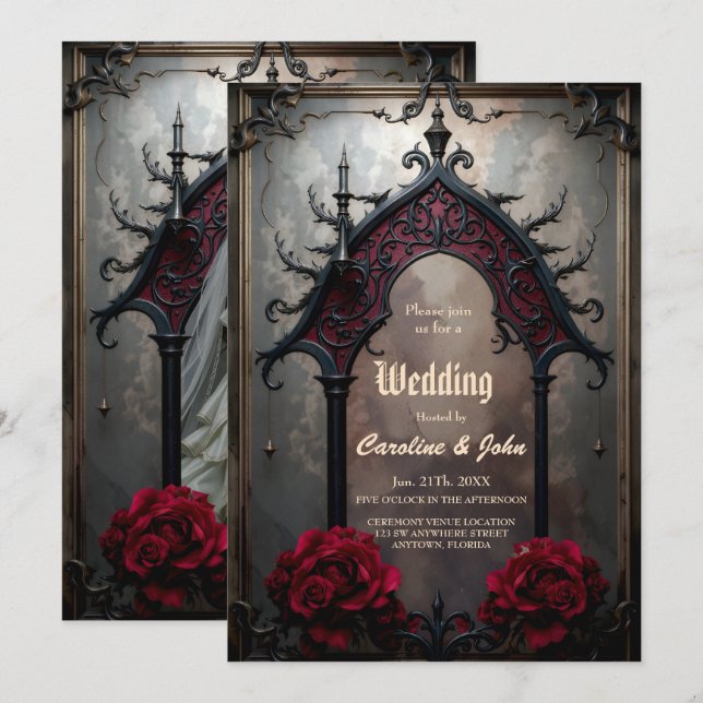 Gothic Eternal Love  Invitation (Front/Back)