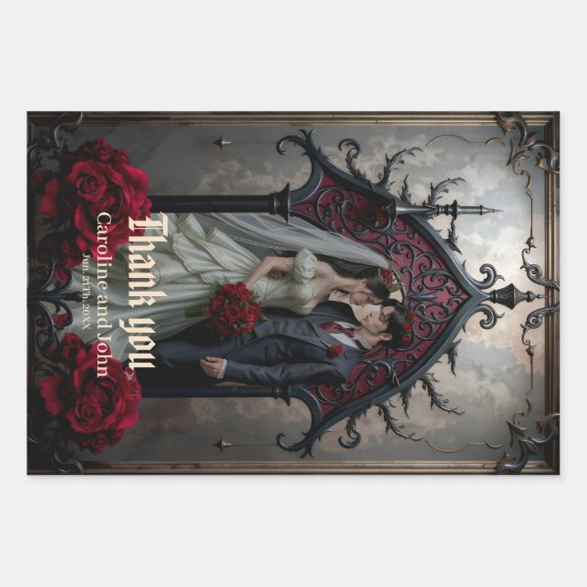Gothic Eternal Love  Wrapping Paper Sheet (Front)