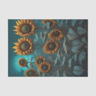 Gothic Evening Sunflowers Decoupage Paper