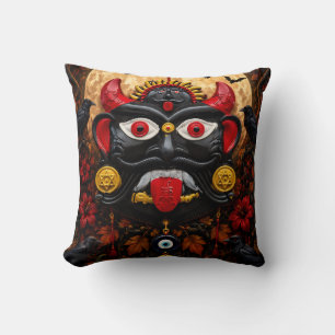 Gothic Evil Eye Halloween Drishti Bommai Folk Art Cushion
