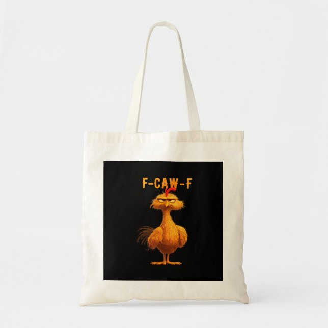Gothic F-Caw-F Crow Funny Humour Tote Bag (Front)