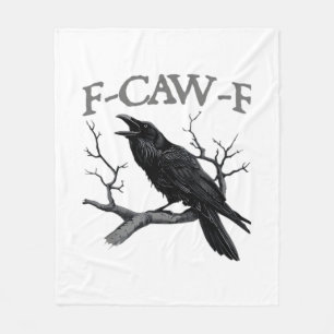 Gothic F-Caw-F Funny Crow Humour Essential Vintage Fleece Blanket