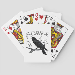 Gothic F-Caw-F Funny Crow Humour Essential Vintage Playing Cards