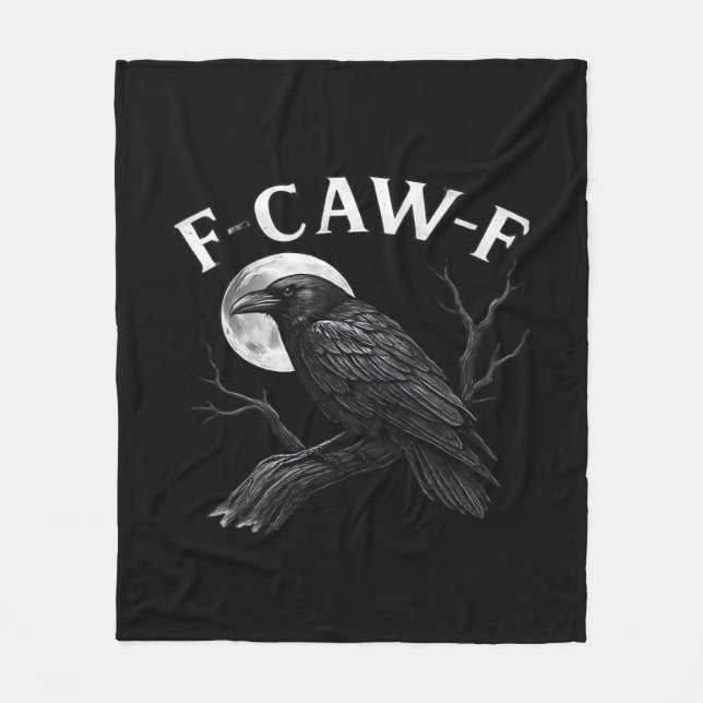 Gothic F-Caw-F Humour Funny Crow Fleece Blanket (Front)