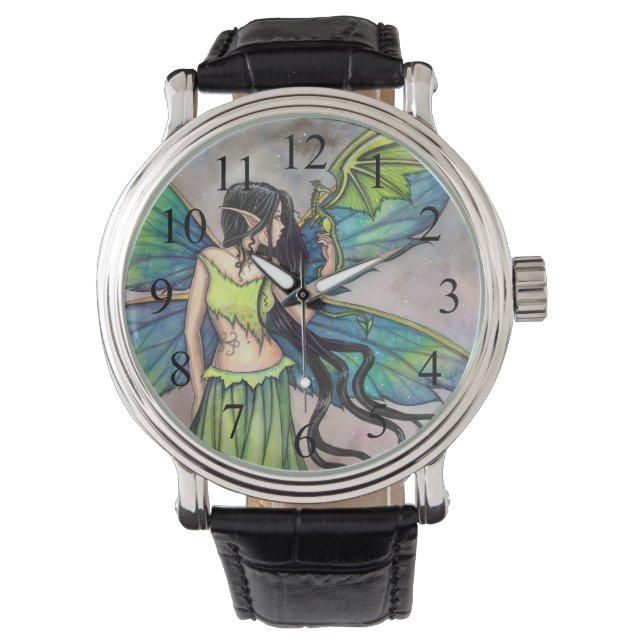 Gothic Fairy and Dragon Myscial Fantasy Art Watch (Front)