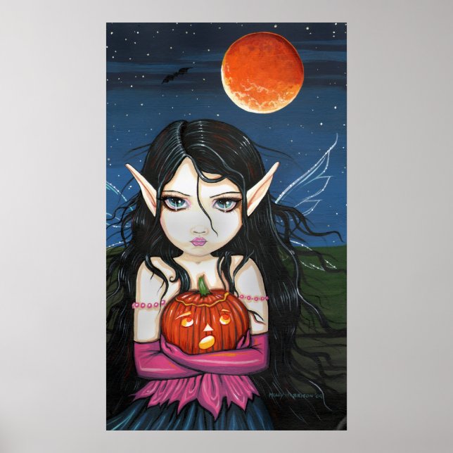 Gothic Fairy Art Halloween Witch Poster Print (Front)