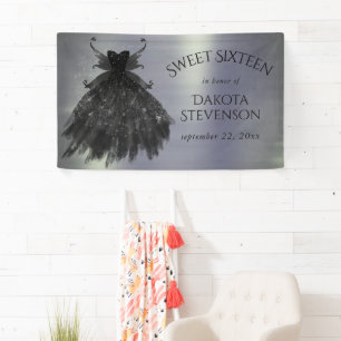 Gothic Fairy Black Gown   Vampy Goth Glam Sheen Banner