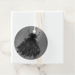 Gothic Fairy Black Gown   Vampy Goth Glam Sheen Favour Tags