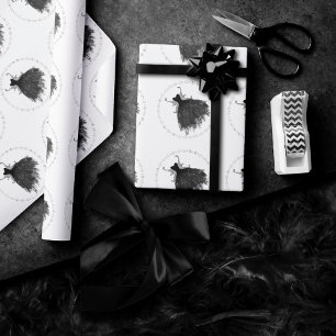 Gothic Fairy Black Gown   Vampy Goth Glam Sheen Wrapping Paper