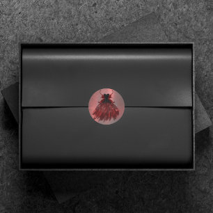 Gothic Fairy Crimson Gown   Deep Radiant Red Sheen Classic Round Sticker