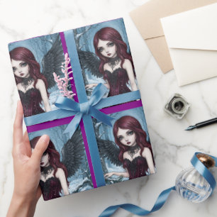 Gothic Fairy Dark Fantasy Festive Holiday Wrapping Paper