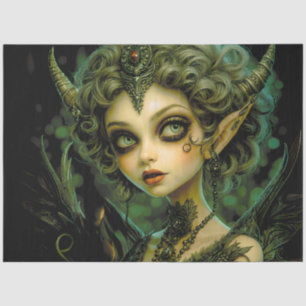 Gothic Fairy Demon with Horns Halloween Tissue Paper