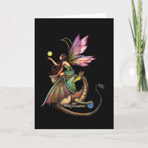 Gothic Fairy Dragon Card by Molly Harrison