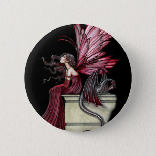 Gothic Fairy Dragon Pin, Button