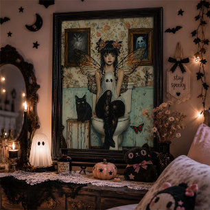 Gothic Fairy Ghost Halloween Wall Art