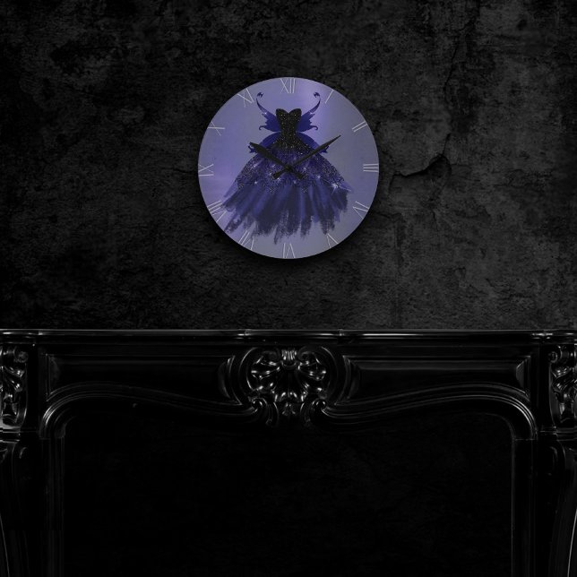 Gothic Fairy Gown | Black Vampy Glam Goth Sheen Round Clock (Creator Uploaded)