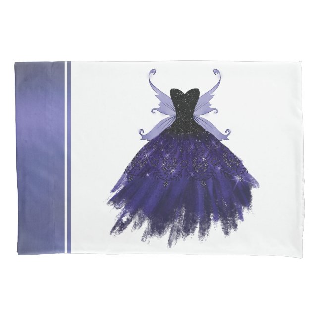 Gothic Fairy Gown | Brilliant Royal Purple Violet Pillowcase (Front)