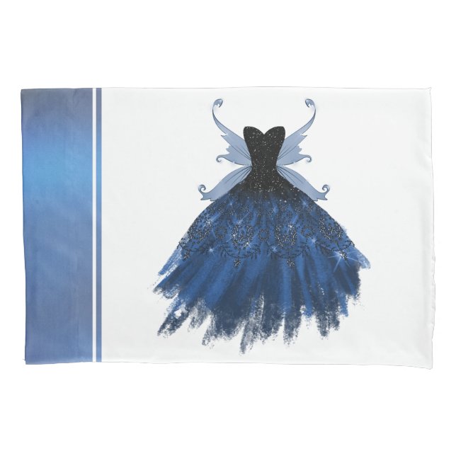 Gothic Fairy Gown | Royal Cobalt Blue Princess Pillowcase (Front)