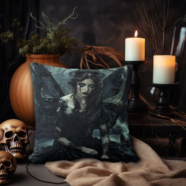 Gothic Fairy in Black Lace Cushion (Creator Uploaded)