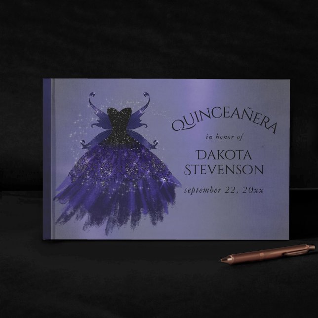 Gothic Fairy Indigo Gown | Deep Royal Purple Sheen Guest Book (Creator Uploaded)