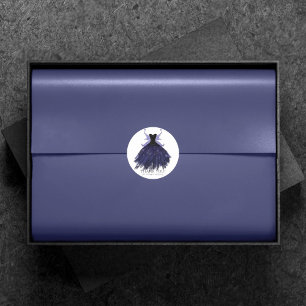 Gothic Fairy Indigo Gown   Royal Purple Thank You  Classic Round Sticker