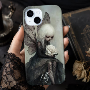 Gothic Fairy & White Rose   Custom Dark Fantasy  iPhone 15 Case