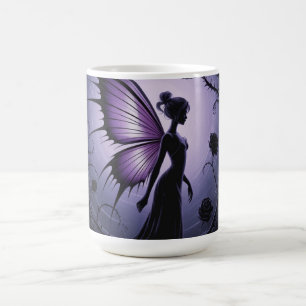 Gothic Fairy with Black Roses - Dark and E Phantas Coffee Mug