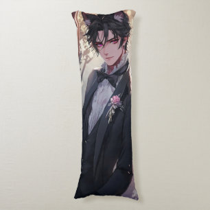 Gothic Fantasy Anime Catboy Body Cushion